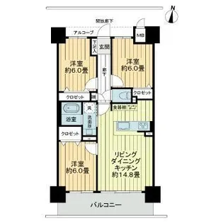 アルファスマート倉敷平田【9階】の間取り