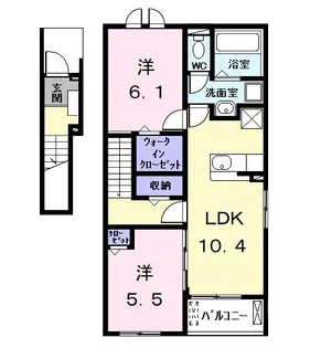 ジュネス・クレア【2階】の間取り