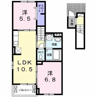 プロムナード南分【2階】の間取り