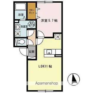 ハイツハピネスA館【1階】の間取り