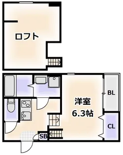 ハーモニーテラス桑津【1階】の間取り