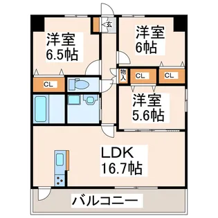SQUARE菊陽【3階】の間取り