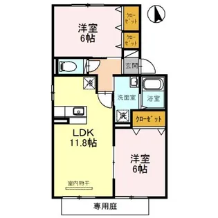 ラ・ピュールメゾン C棟【1階】の間取り
