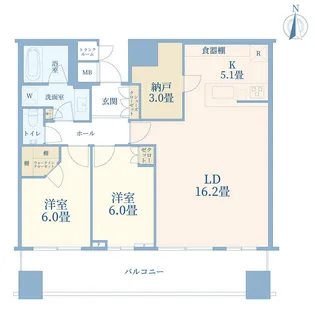 パークタワー晴海【23階】の間取り