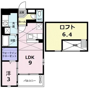 リバ・シティ夢咲II【2階】の間取り