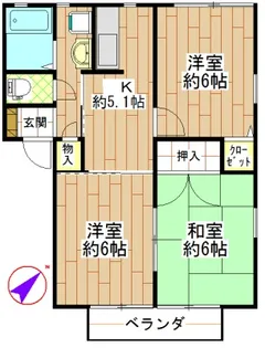 ラスティング・ピース【1階】の間取り
