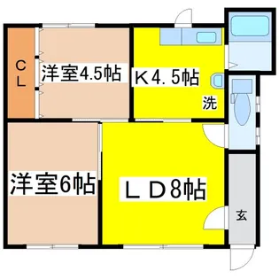 中岡マンション(鳥取北9)【1階】の間取り