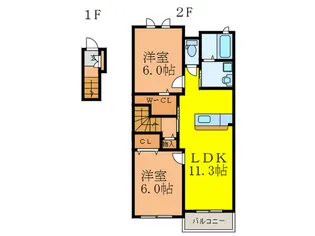 グランアンジュI【2階】の間取り