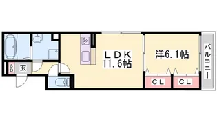 フェーブ島上【2階】の間取り