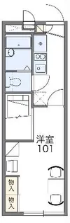 レオパレスエスポワール日の出【1階】の間取り
