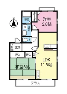 セピアコート壱番館【1階】の間取り