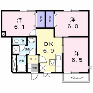 ハッピースクエアー III【1階】の間取り