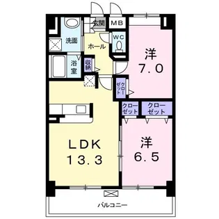 グレース東淀川【5階】の間取り