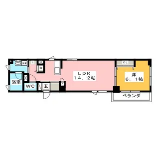 アシュリーKIV【1階】の間取り