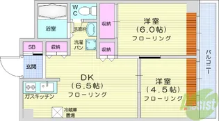 亀兵ビル【6階】の間取り