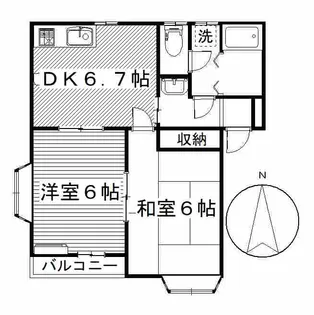 群馬県前橋市龍蔵寺町【アパート】の間取り