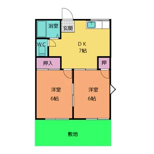 SUN HILLS B【1階】の間取り
