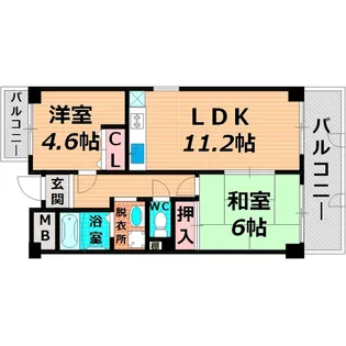 大阪府大阪市城東区今福西6【マンション】の間取り