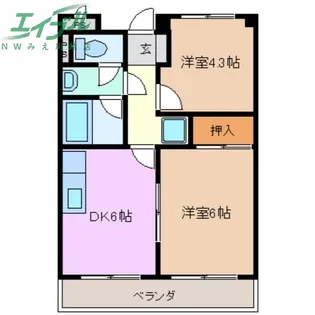 リンピアさくら【2階】の間取り