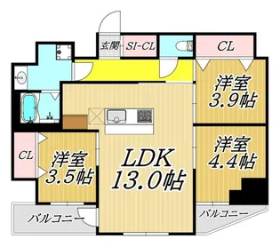 アーバネックス塚口【2階】の間取り