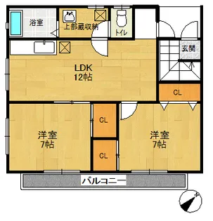 ソレアードI【2階】の間取り