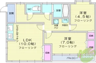 コーポkONNO【2階】の間取り