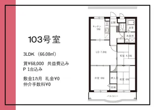 サンライズ寺尾【1階】の間取り