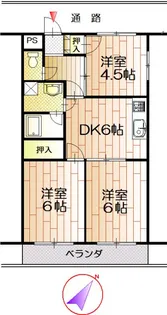 シーナリーマンション【4階】の間取り