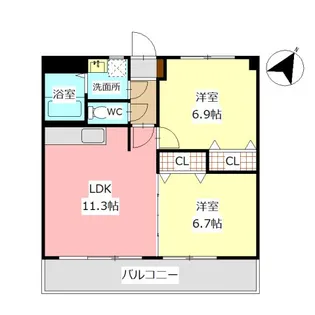 リバティヒルズきらら【3階】の間取り