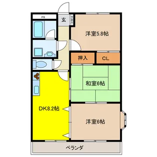 岐阜県大垣市領家町3【マンション】の間取り