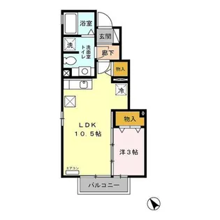 クレスト雅 A【1階】の間取り