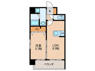 クロス天神南【4階】の間取り
