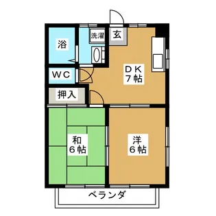 サマックス若林B【2階】の間取り