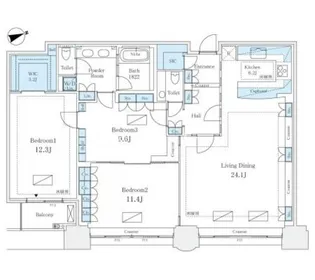 青山パークタワー【18階】の間取り