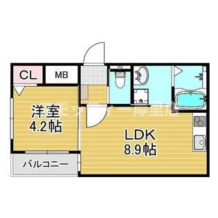 AIA難波南【4階】の間取り