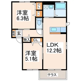 MASTメゾン戸坂【1階】の間取り