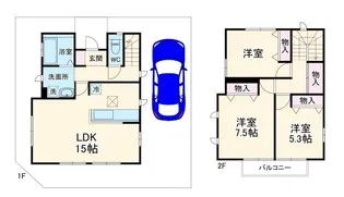 神奈川県茅ヶ崎市柳島2【一戸建】の間取り