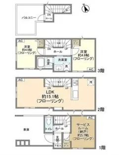 東京都文京区千駄木2【一戸建】の間取り