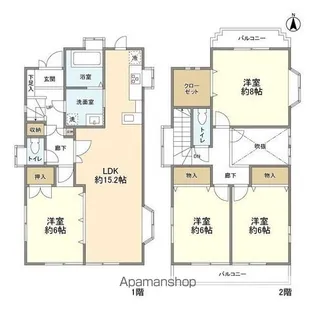 神奈川県横浜市港北区師岡町【一戸建】の間取り