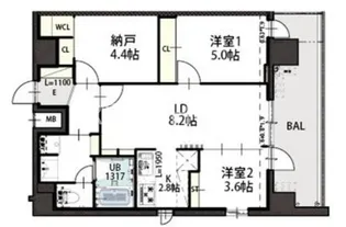 Grand Luce(グランルーチェ)【9階】の間取り