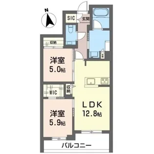 フェール シュヴァル【2階】の間取り