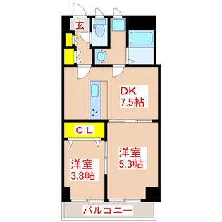 パークハイムTABATA【3階】の間取り