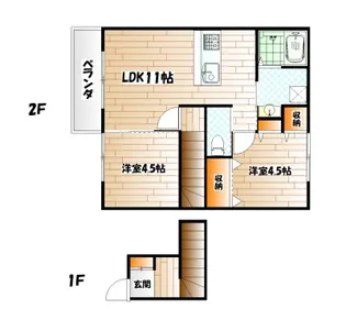 エルメゾン赤坂A棟【2階】の間取り