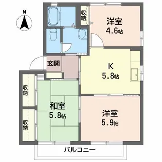 グランドール北町B【2階】の間取り