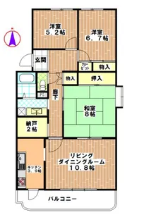 川越グリーンパークM-1号棟【4階】の間取り