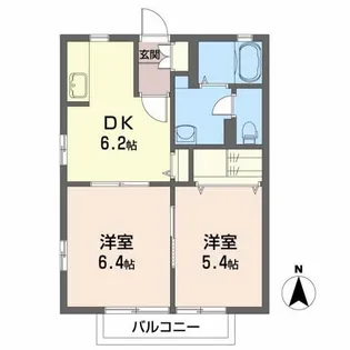 コーポラス開成3号館【2階】の間取り