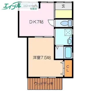 インターウエスト【1階】の間取り