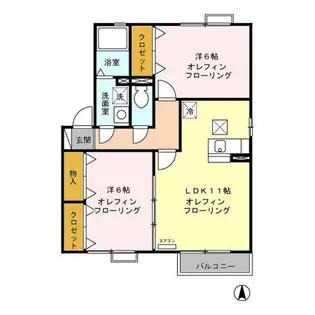 セジュールアシスト A/B【1階】の間取り