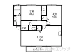 ウインディア今堀【1階】の間取り