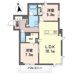 レゾンクレール【2階】の間取り
